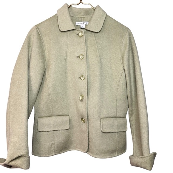 Pendleton Flawed Green merino Wool Blazer Size Small - Picture 1 of 10